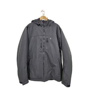 New Liquid Nansen Snow Jacket Mens L Black Hooded Snowboarding